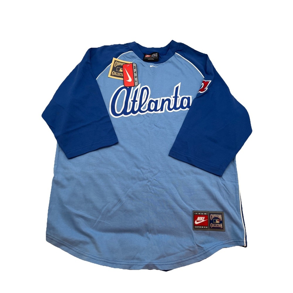 Vintage Nike MLB Cooperstown Collection Atlanta Braves Jersey Shirt L NWT